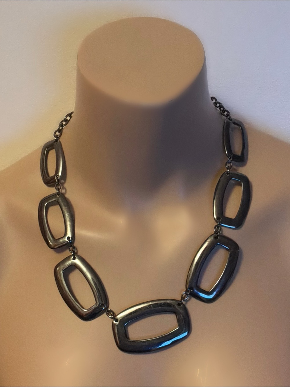 Geometric Gunmetal Y2K Style Necklace